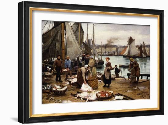 Unloading the Catch, 1881-Victor Gabriel Gilbert-Framed Giclee Print