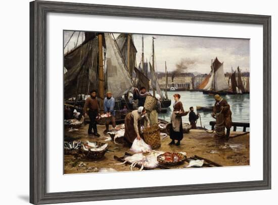 Unloading the Catch, 1881-Victor Marec-Framed Giclee Print