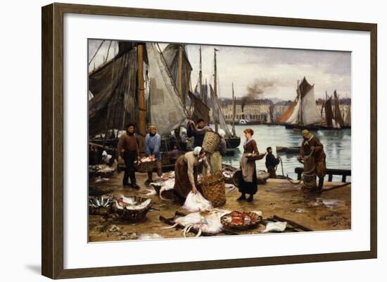 Unloading the Catch, 1881-Victor Marec-Framed Giclee Print
