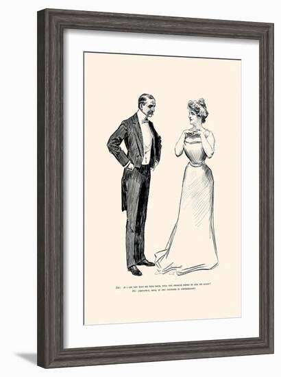 Unnecessary Kissing-Charles Dana Gibson-Framed Art Print