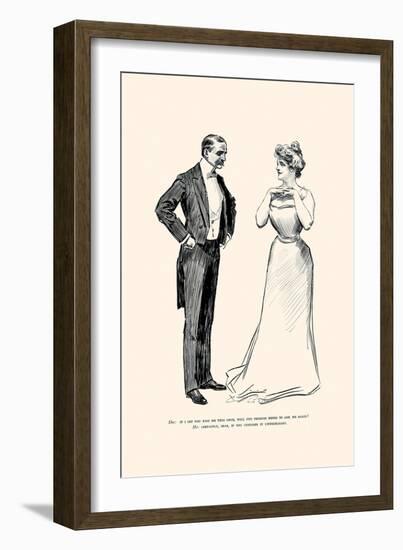 Unnecessary Kissing-Charles Dana Gibson-Framed Art Print