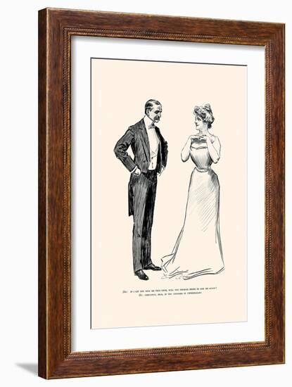 Unnecessary Kissing-Charles Dana Gibson-Framed Art Print