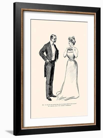 Unnecessary Kissing-Charles Dana Gibson-Framed Art Print