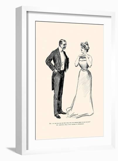 Unnecessary Kissing-Charles Dana Gibson-Framed Art Print