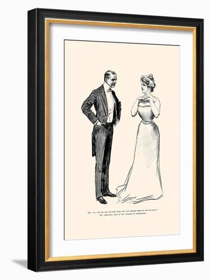 Unnecessary Kissing-Charles Dana Gibson-Framed Art Print