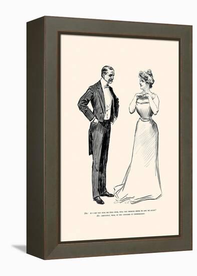 Unnecessary Kissing-Charles Dana Gibson-Framed Stretched Canvas