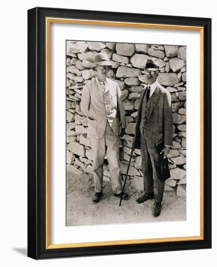 Unofficial Opening, Inner Chamber, Tomb of Tutankhamun, c.1922-Harry Burton-Framed Photographic Print