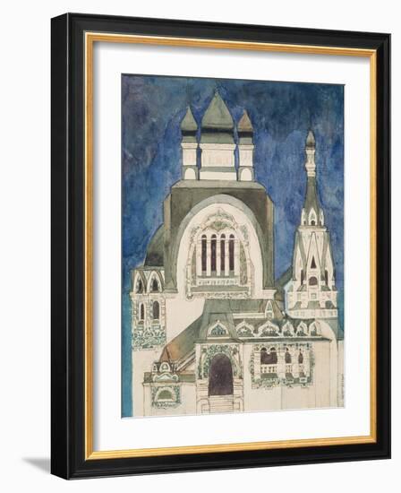 Unrealised Design for a Church at Talashkono, 1899-Mikhail Aleksandrovich Vrubel-Framed Giclee Print