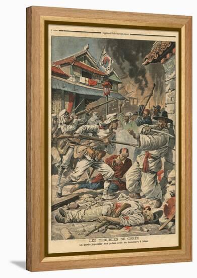 Unrest in Seoul, Korea, Illustration from 'Le Petit Journal', Supplement Illustre, 4th August 1907-French School-Framed Premier Image Canvas