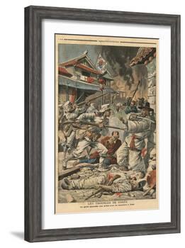 Unrest in Seoul, Korea, Illustration from 'Le Petit Journal', Supplement Illustre, 4th August 1907-French School-Framed Giclee Print