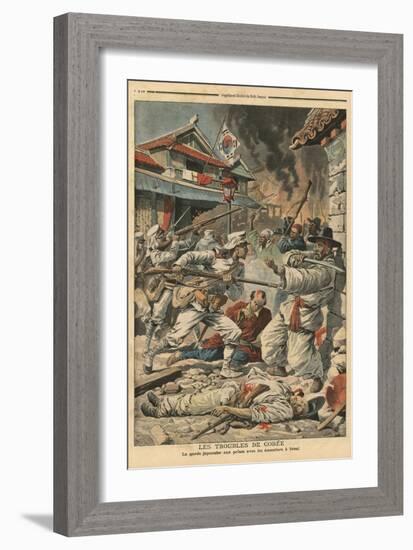 Unrest in Seoul, Korea, Illustration from 'Le Petit Journal', Supplement Illustre, 4th August 1907-French School-Framed Giclee Print