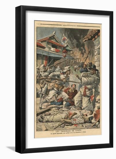 Unrest in Seoul, Korea, Illustration from 'Le Petit Journal', Supplement Illustre, 4th August 1907-French School-Framed Giclee Print