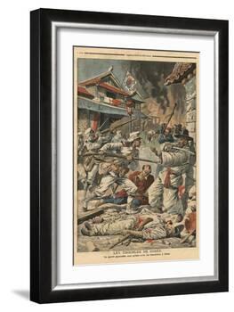 Unrest in Seoul, Korea, Illustration from 'Le Petit Journal', Supplement Illustre, 4th August 1907-French School-Framed Giclee Print