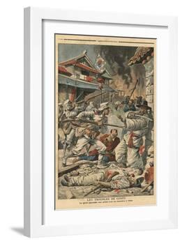 Unrest in Seoul, Korea, Illustration from 'Le Petit Journal', Supplement Illustre, 4th August 1907-French School-Framed Giclee Print