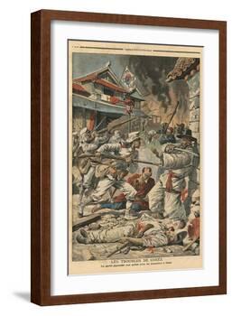 Unrest in Seoul, Korea, Illustration from 'Le Petit Journal', Supplement Illustre, 4th August 1907-French School-Framed Giclee Print
