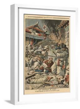 Unrest in Seoul, Korea, Illustration from 'Le Petit Journal', Supplement Illustre, 4th August 1907-French School-Framed Giclee Print