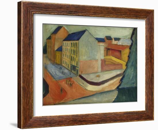 Unsere Strasse Mit Reitbahn, Bonn, 1913-Auguste Macke-Framed Giclee Print