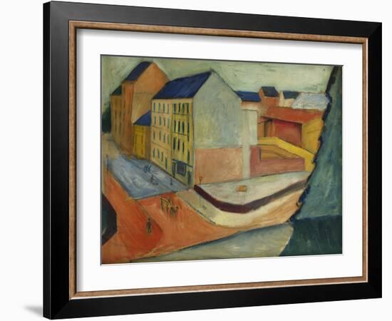 Unsere Strasse Mit Reitbahn, Bonn, 1913-Auguste Macke-Framed Giclee Print