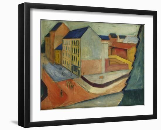 Unsere Strasse Mit Reitbahn, Bonn, 1913-Auguste Macke-Framed Giclee Print