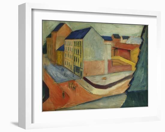 Unsere Strasse Mit Reitbahn, Bonn, 1913-Auguste Macke-Framed Giclee Print