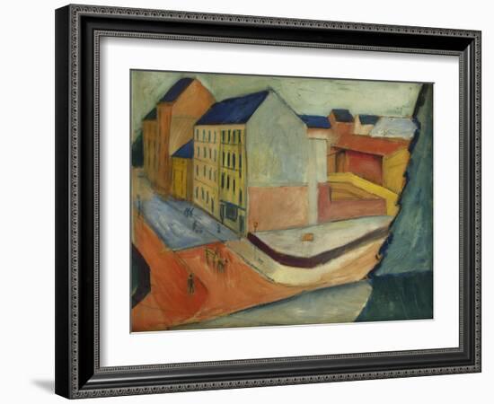 Unsere Strasse Mit Reitbahn, Bonn, 1913-Auguste Macke-Framed Giclee Print