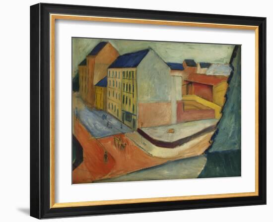 Unsere Strasse Mit Reitbahn, Bonn, 1913-Auguste Macke-Framed Giclee Print