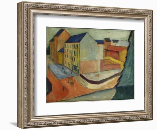 Unsere Strasse Mit Reitbahn, Bonn, 1913-Auguste Macke-Framed Giclee Print