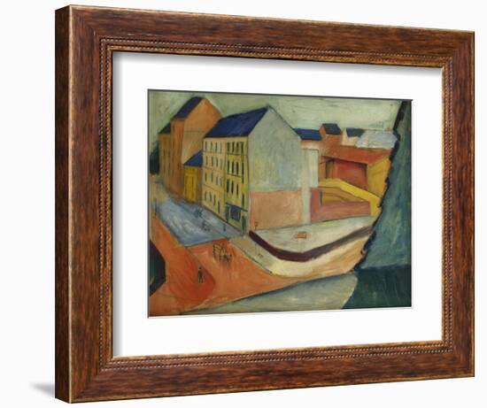 Unsere Strasse Mit Reitbahn, Bonn, 1913-Auguste Macke-Framed Giclee Print