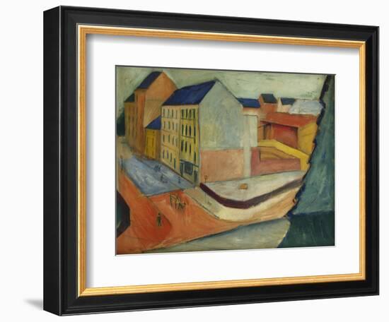 Unsere Strasse mit Reitbahn, Bonn-Auguste Macke-Framed Giclee Print