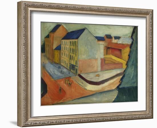 Unsere Strasse mit Reitbahn, Bonn-Auguste Macke-Framed Giclee Print