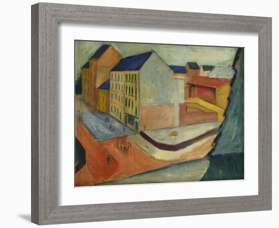 Unsere Strasse mit Reitbahn, Bonn-Auguste Macke-Framed Giclee Print