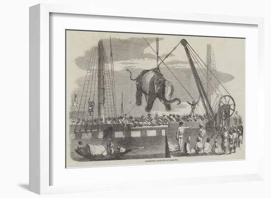 Unshipping Elephants at Calcutta-null-Framed Giclee Print