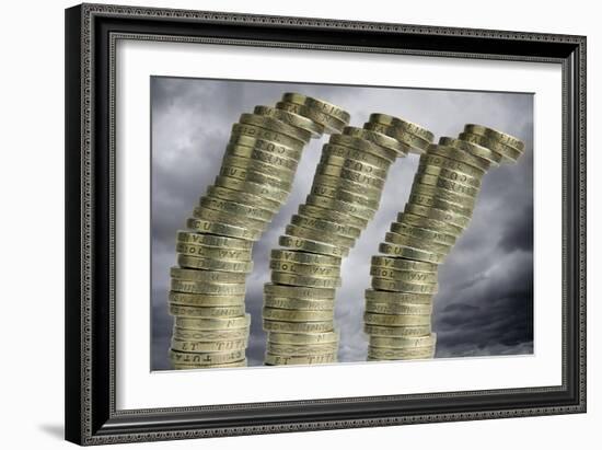 Unstable Economy, Conceptual Image-Victor De Schwanberg-Framed Photographic Print