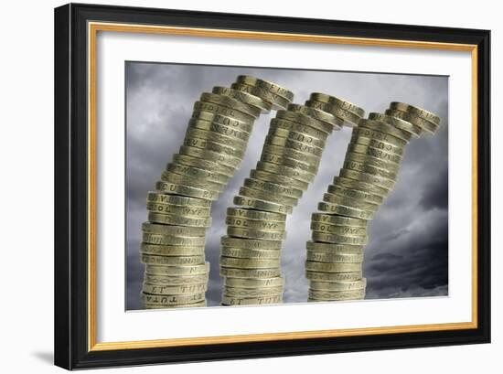 Unstable Economy, Conceptual Image-Victor De Schwanberg-Framed Photographic Print