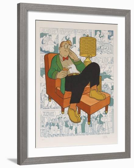 Untitled - Armchair Nap (Gasoline Alley)-Dick Moores-Framed Limited Edition