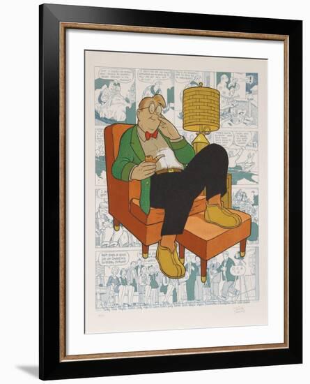 Untitled - Armchair Nap (Gasoline Alley)-Dick Moores-Framed Limited Edition