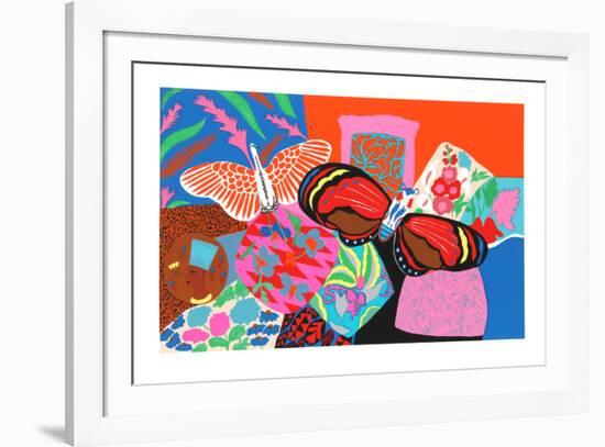 Untitled - Bird and Butterfly-Hunt Slonem-Framed Serigraph