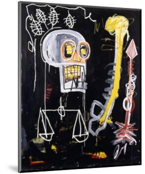 Untitled (Black Skull)-Jean-Michel Basquiat-Mounted Giclee Print
