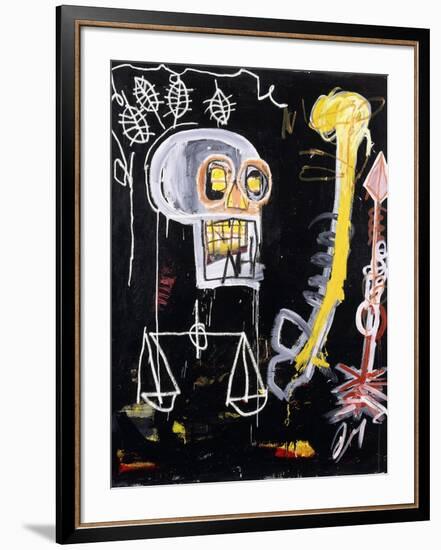 Untitled (Black Skull)-Jean-Michel Basquiat-Framed Giclee Print