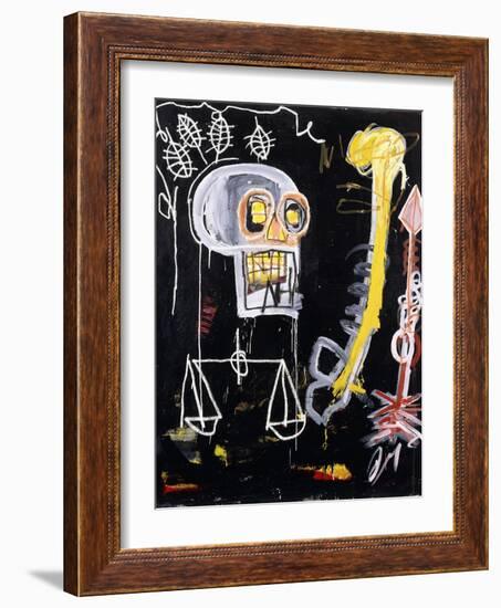 Untitled (Black Skull)-Jean-Michel Basquiat-Framed Giclee Print