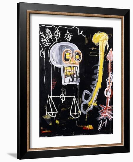 Untitled (Black Skull)-Jean-Michel Basquiat-Framed Giclee Print