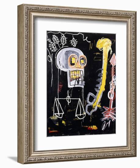 Untitled (Black Skull)-Jean-Michel Basquiat-Framed Giclee Print