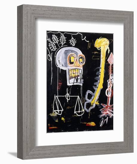 Untitled (Black Skull)-Jean-Michel Basquiat-Framed Giclee Print