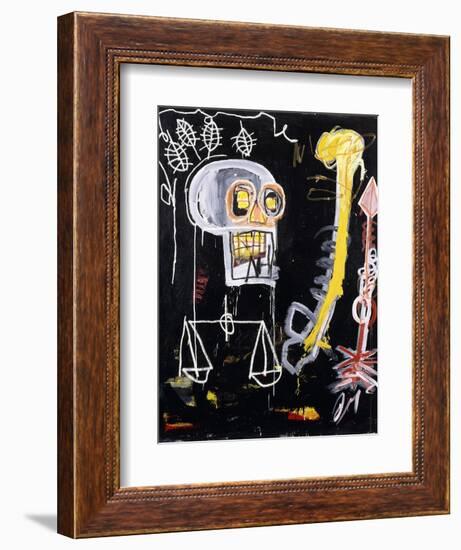 Untitled (Black Skull)-Jean-Michel Basquiat-Framed Giclee Print