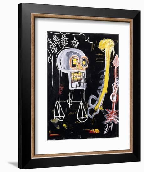 Untitled (Black Skull)-Jean-Michel Basquiat-Framed Giclee Print