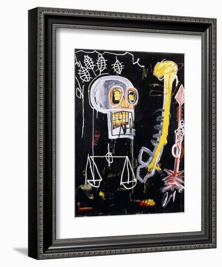 Untitled (Black Skull)-Jean-Michel Basquiat-Framed Giclee Print