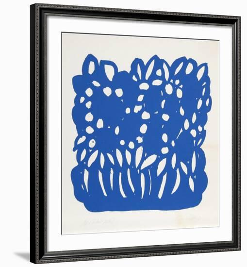 Untitled - Blue Flowers-Nadine Prado-Framed Serigraph