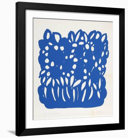 Untitled - Blue Flowers-Nadine Prado-Framed Serigraph