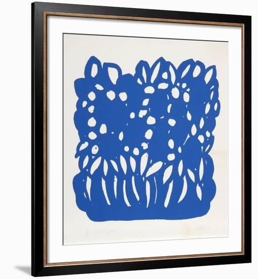 Untitled - Blue Flowers-Nadine Prado-Framed Serigraph