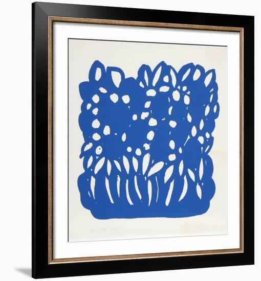 Untitled - Blue Flowers-Nadine Prado-Framed Serigraph